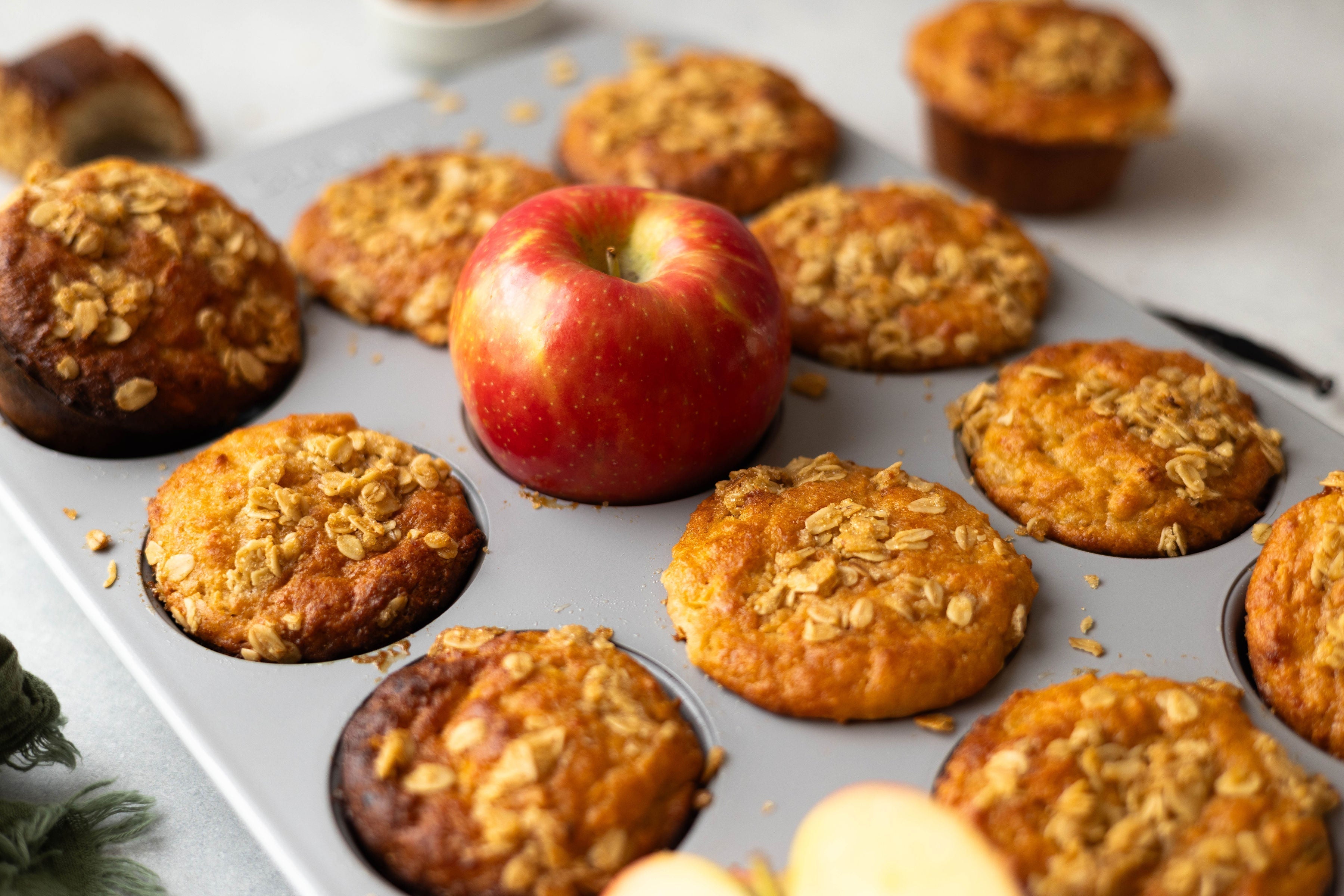 High Protein Apple Crunch Muffins with Collagen