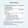 Supplement Facts label for Balanced Omegas. Full text available via the 'See Supplement Facts' button on this page.