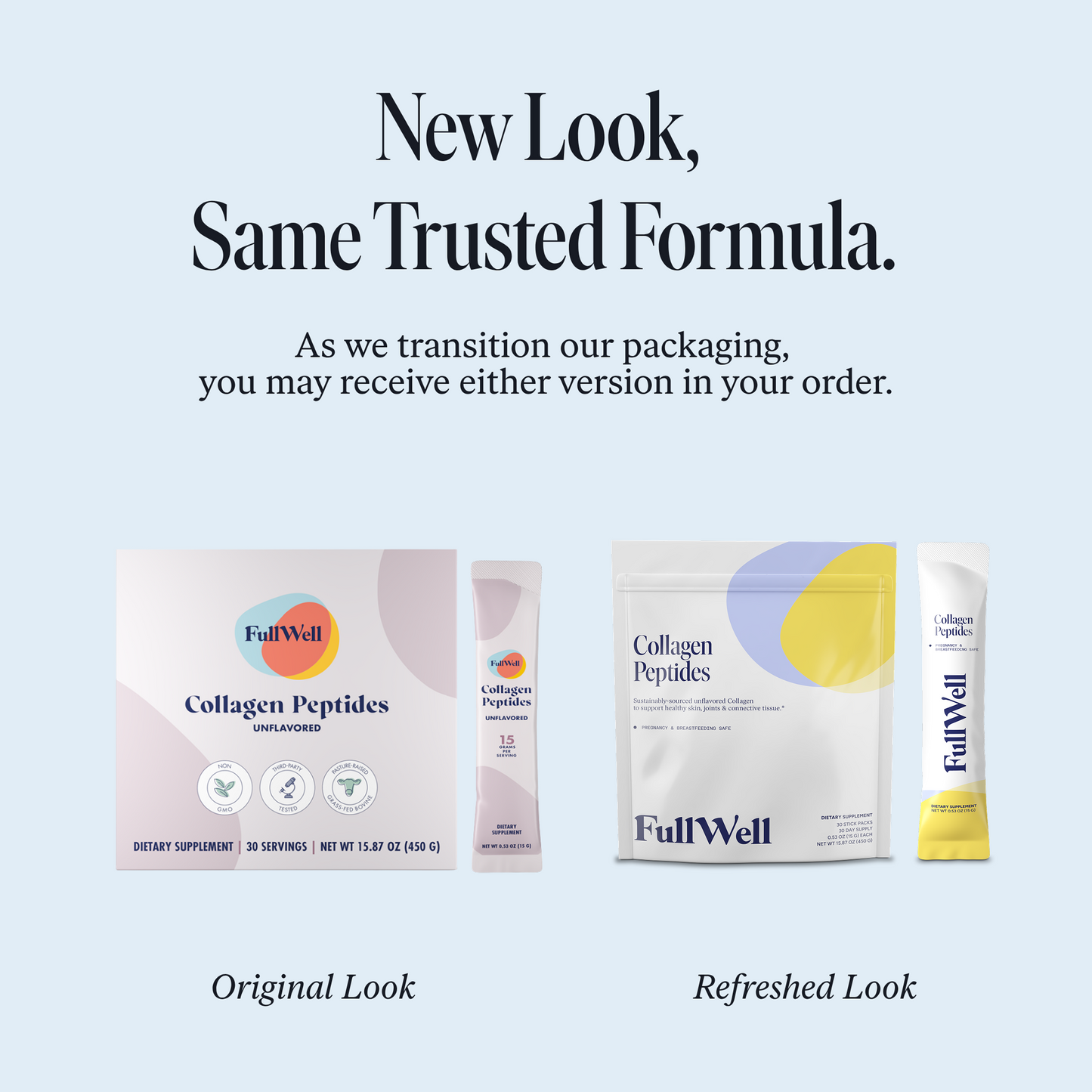 Unflavored Collagen Peptides Powder Stick Packs
