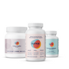 FullWell Collagen Peptides Unflavored 30 servings, Prenatal Multivitamin 240 capsules, and Balanced Omegas DHA + EPA 60 capsules bottles