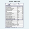 Supplement Facts label for Women's Multivitamin. Full text available via the 'See Supplement Facts' button on this page.