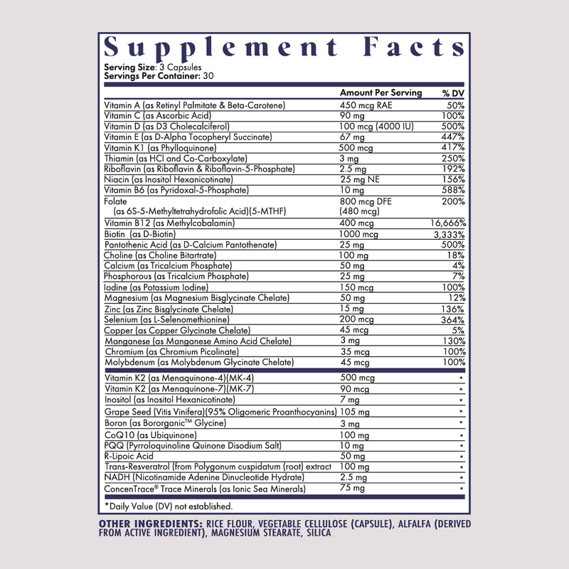 Supplement Facts label for Women's Multivitamin. Full text available via the 'See Supplement Facts' button on this page.